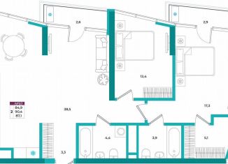 Продается 2-ком. квартира, 87.1 м2, Симферополь, улица Воровского, 32