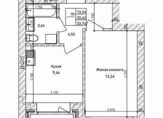 Продам 1-ком. квартиру, 36.4 м2, Новосибирск, метро Площадь Гарина-Михайловского, Комсомольский проспект, 6