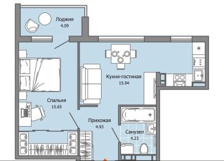 Продаю однокомнатную квартиру, 43 м2, Ульяновск, жилой комплекс Город Новаторов, 2