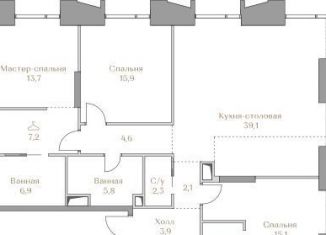 Продается 3-ком. квартира, 122.6 м2, Москва