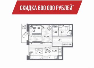 1-ком. квартира на продажу, 34.7 м2, Санкт-Петербург, метро Озерки, набережная реки Каменки, 13к3