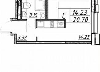 Продается квартира студия, 20.7 м2, Санкт-Петербург, Московское шоссе, 13ЖЗ, муниципальный округ Звёздное