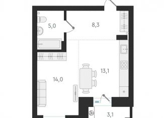 Продаю 1-ком. квартиру, 40.4 м2, Новосибирск, Заельцовский район