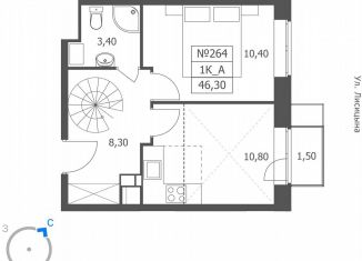 Продажа однокомнатной квартиры, 46.3 м2, Ярославль, Кировский район, Большая Октябрьская улица, 85