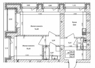 Продам двухкомнатную квартиру, 41.7 м2, Новосибирск, метро Площадь Гарина-Михайловского, Комсомольский проспект, 6