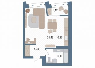 Продается однокомнатная квартира, 40.7 м2, Уфа, улица Пархоменко, 156Ж