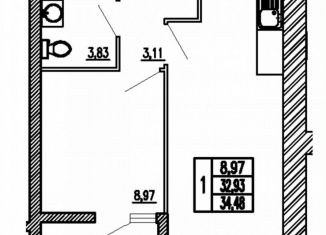 Продажа 1-ком. квартиры, 37 м2, Пенза, улица Измайлова, 46, Железнодорожный район