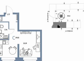 Продам 1-ком. квартиру, 29.8 м2, Екатеринбург, метро Уралмаш, Шефская улица, 28