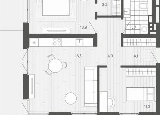 Продается 3-комнатная квартира, 83.7 м2, Барнаул, Центральный район, Змеиногорский тракт, 35Бк2