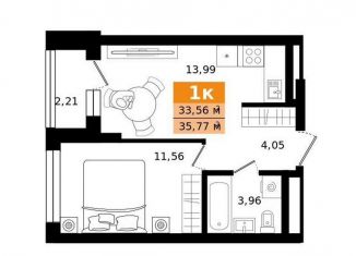 Продам 1-комнатную квартиру, 35.8 м2, Екатеринбург, метро Ботаническая