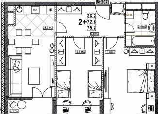 Продается 2-ком. квартира, 75.7 м2, Нижний Новгород