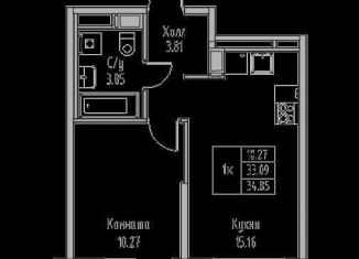 Продажа однокомнатной квартиры, 35 м2, Санкт-Петербург, муниципальный округ Лахта-Ольгино, Ивинская улица, 19к1