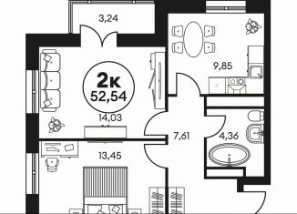 Продажа двухкомнатной квартиры, 52.8 м2, Ростов-на-Дону