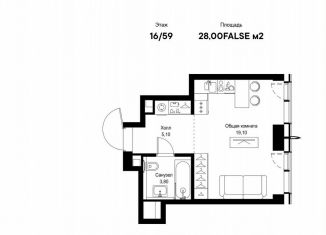 Продается однокомнатная квартира, 28 м2, Москва, метро Тушинская, квартал Клифф 5, 1