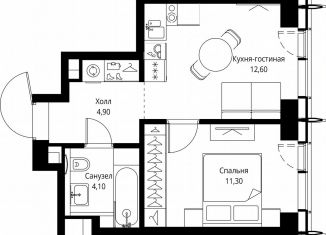 Продажа 1-комнатной квартиры, 32.9 м2, Москва, квартал Клифф 5, 1