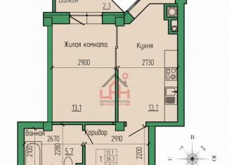 Продается 1-комнатная квартира, 40.6 м2, Ессентуки, улица Кленовая Роща, 3, ЖК Кленовая Роща