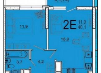 1-комнатная квартира на продажу, 40.1 м2, Краснодар, Конгрессная улица, 41к1, ЖК Отражение