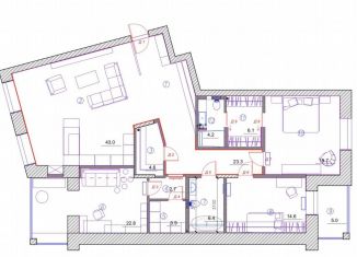 Аренда 4-ком. квартиры, 160 м2, Санкт-Петербург, Петровский проспект, 5, Петроградский район