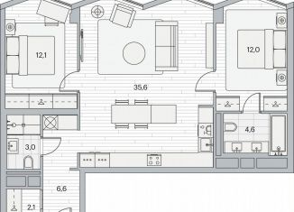 Продам 2-комнатную квартиру, 75.6 м2, Москва, Береговой проезд, 2, ЖК Береговой-2