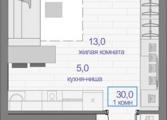 Продаю 1-комнатную квартиру, 30 м2, Красноярск