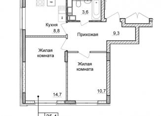 Продажа двухкомнатной квартиры, 47.1 м2, Нижний Новгород, ЖК Новая Кузнечиха