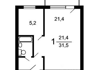 Продам 1-ком. квартиру, 31 м2, Москва, Севастопольский проспект, 7к2, станция Крымская