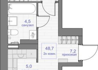 Продается 2-ком. квартира, 48.7 м2, Красноярск