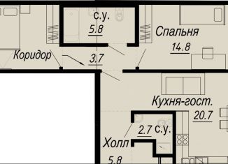 2-комнатная квартира на продажу, 70.7 м2, Санкт-Петербург, муниципальный округ Аптекарский Остров