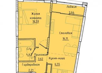 Продается однокомнатная квартира, 51.4 м2, Екатеринбург, Машинная улица, 1В/2, ЖК Клевер Парк