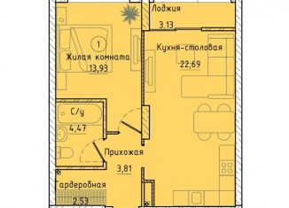 Продам 1-комнатную квартиру, 49 м2, Екатеринбург, Машинная улица, 1В/2, ЖК Клевер Парк