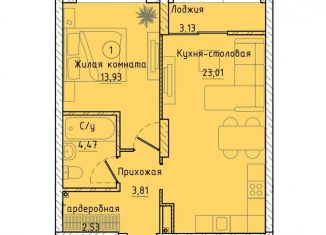 Продаю 1-комнатную квартиру, 49.3 м2, Екатеринбург, Машинная улица, 1В/2, ЖК Клевер Парк