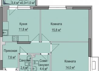 Продается 2-комнатная квартира, 56 м2, Удмуртия, улица Ключевой Посёлок, 83А