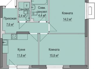 2-ком. квартира на продажу, 56 м2, Удмуртия, улица Ключевой Посёлок, 83А