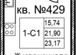 Продается квартира студия, 23 м2, Санкт-Петербург, Русановская улица, 24, ЖК Аквилон Скай