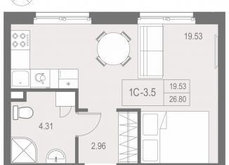 Продажа квартиры студии, 26.8 м2, Санкт-Петербург, Дворцовая площадь, метро Адмиралтейская