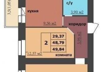 2-комнатная квартира на продажу, 49.8 м2, Ярославль