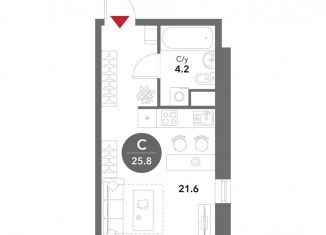 Продам квартиру студию, 25.8 м2, Москва, район Замоскворечье