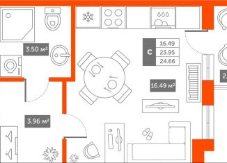 Продаю квартиру студию, 24.7 м2, Пушкин, ЖК Ап-квартал Пушкинский