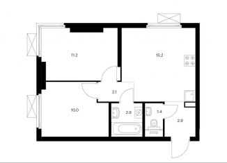 Продается 2-ком. квартира, 45.7 м2, Москва, ЖК Второй Нагатинский