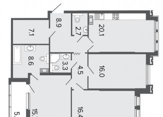 Продам 3-комнатную квартиру, 103.2 м2, Санкт-Петербург, 12-я Красноармейская улица, 30, метро Балтийская