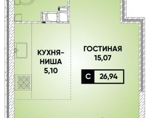 Продажа квартиры студии, 27 м2, Краснодар, микрорайон Достояние