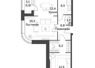 Продажа двухкомнатной квартиры, 66.4 м2, Москва, район Ростокино