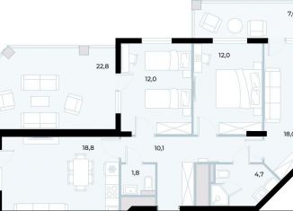 Продам 3-комнатную квартиру, 112.3 м2, поселок городского типа Заозерное