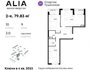 Продаю 2-комнатную квартиру, 79.8 м2, Москва, жилой комплекс Алиа, к9, ЖК Алиа