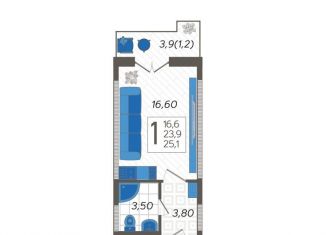 1-ком. квартира на продажу, 25.1 м2, Сочи, микрорайон Центральный, площадь Флага