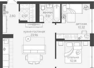 Продажа 2-ком. квартиры, 53.3 м2, Тюмень, ЖК Скандиа Квартал у Озера