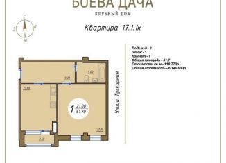 Продажа 1-комнатной квартиры, 49.9 м2, Курск, Тускарная улица, 18