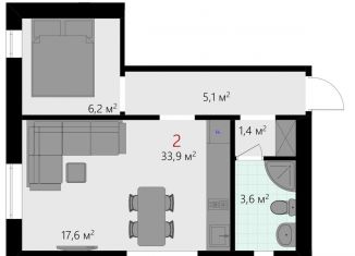 Продается 1-комнатная квартира, 33.5 м2, Москва, 5-я Мякининская улица, метро Мякинино