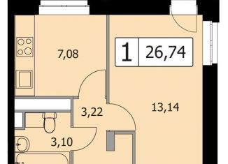 Однокомнатная квартира на продажу, 26.7 м2, сельский посёлок Новинки, 2-я Дорожная улица, 5