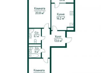 Продается двухкомнатная квартира, 82 м2, Самара, метро Российская
